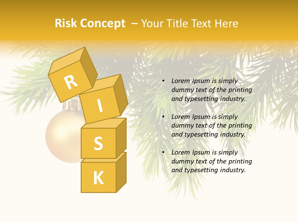 Decoration Golden Branch PowerPoint Template