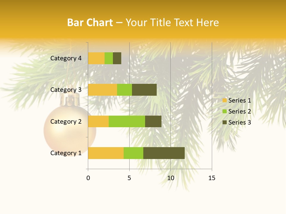 Decoration Golden Branch PowerPoint Template