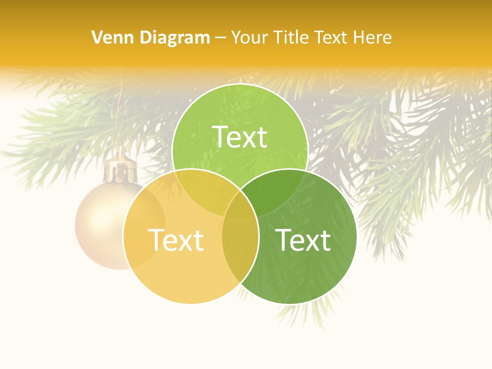 Decoration Golden Branch PowerPoint Template