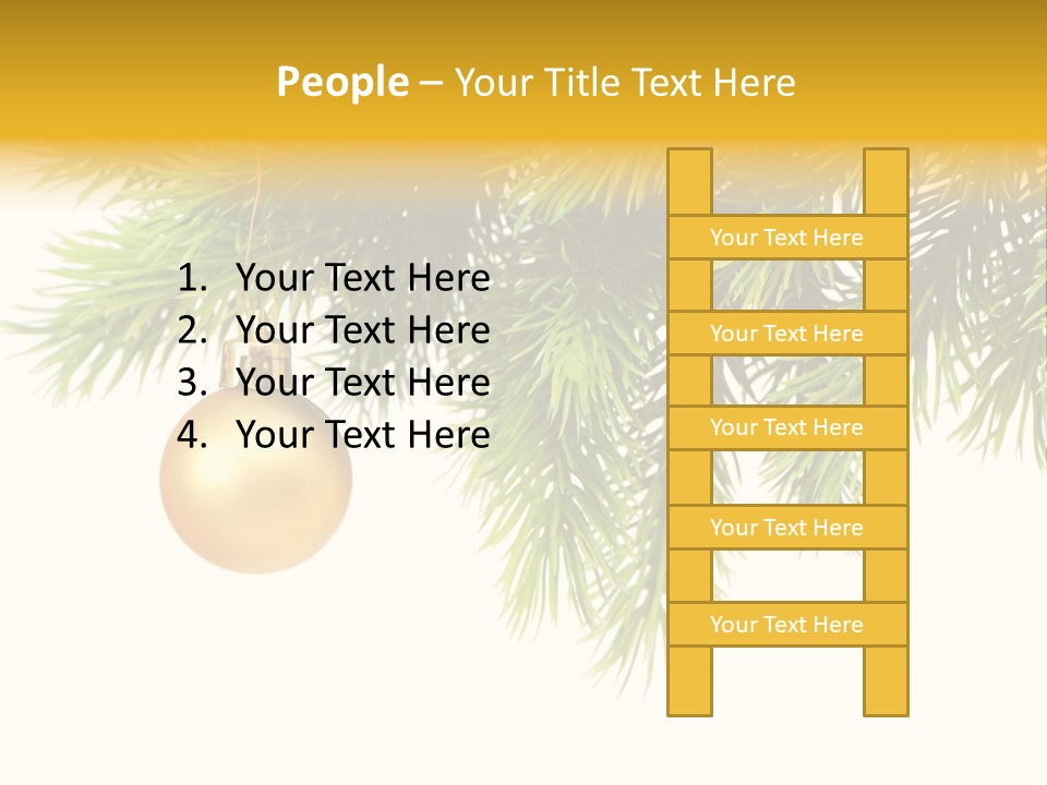 Decoration Golden Branch PowerPoint Template