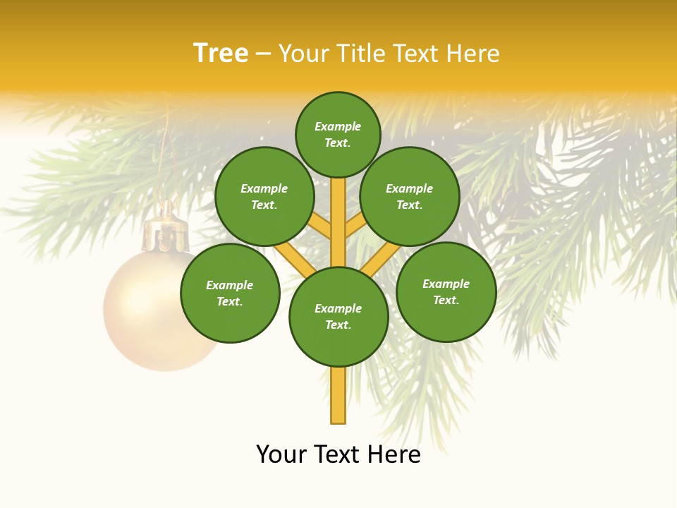 Decoration Golden Branch PowerPoint Template