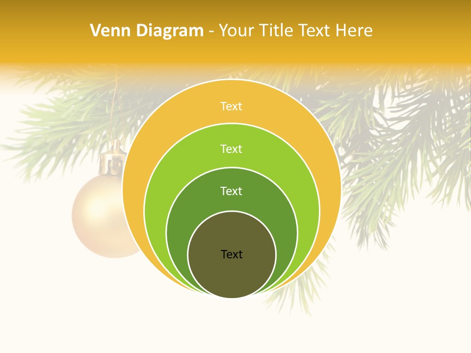 Decoration Golden Branch PowerPoint Template