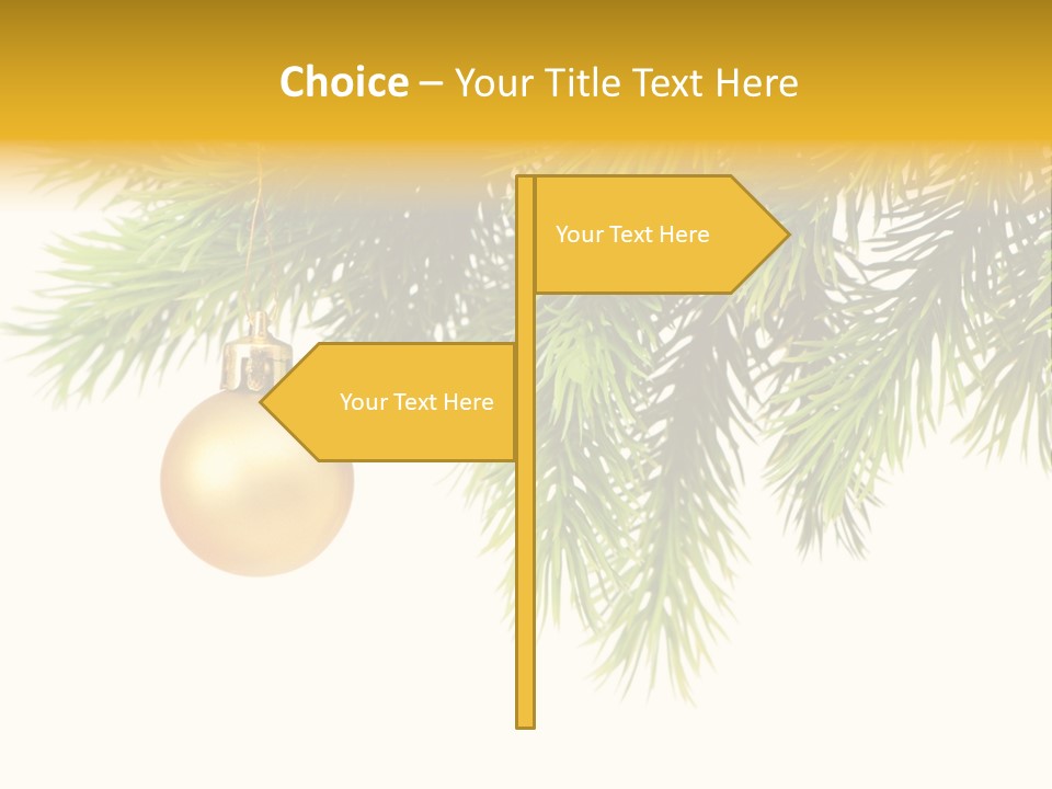 Decoration Golden Branch PowerPoint Template