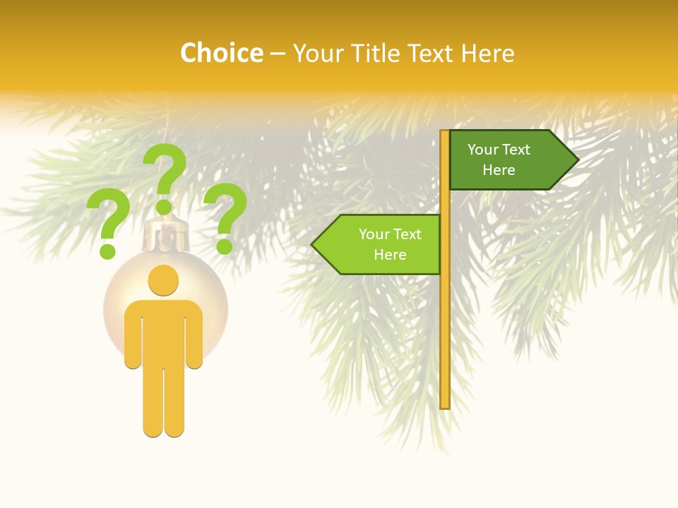 Decoration Golden Branch PowerPoint Template