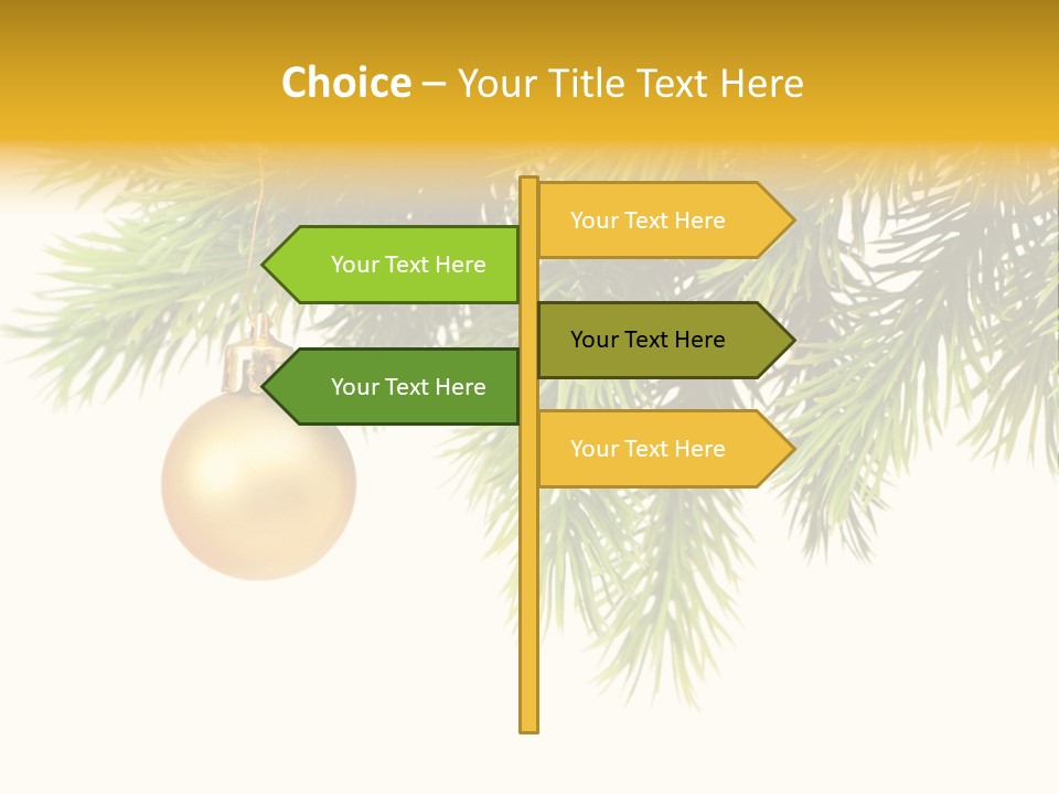 Decoration Golden Branch PowerPoint Template
