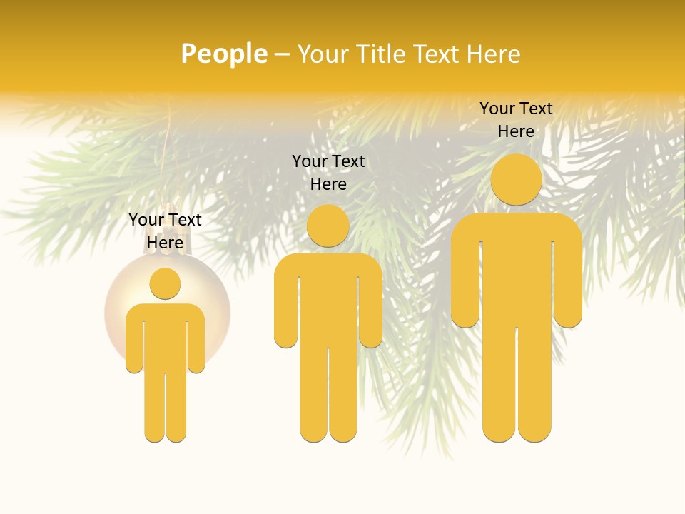 Decoration Golden Branch PowerPoint Template