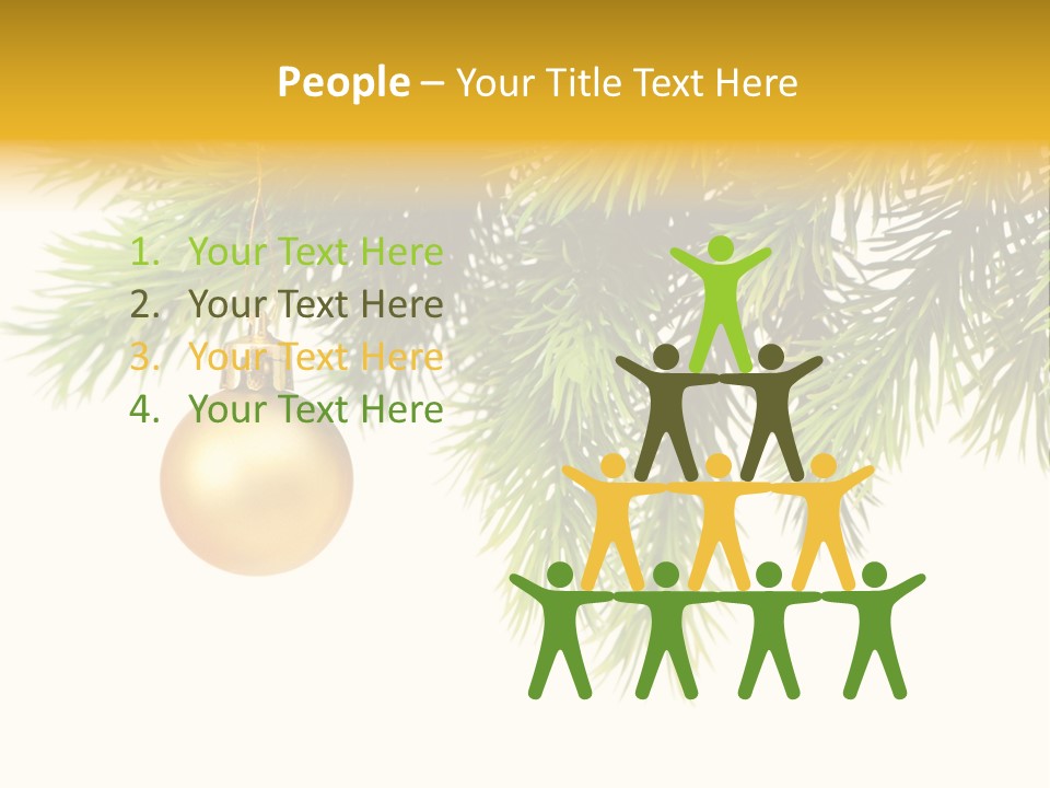 Decoration Golden Branch PowerPoint Template