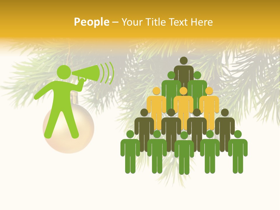 Decoration Golden Branch PowerPoint Template