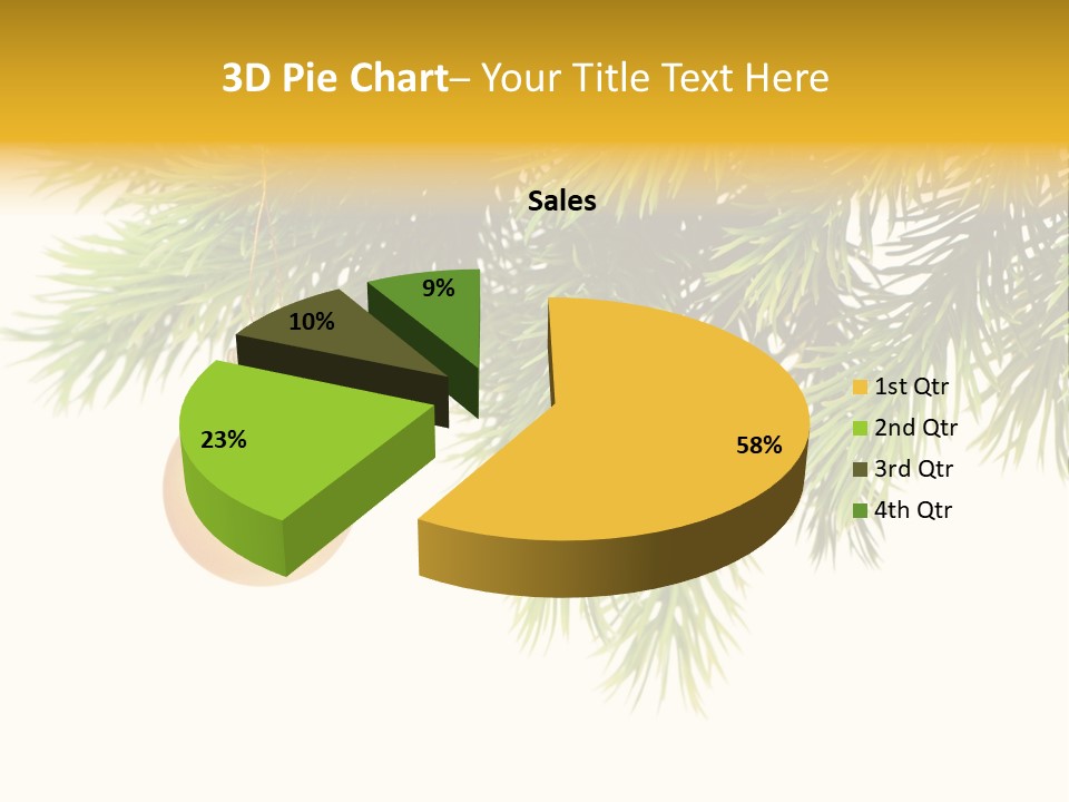 Decoration Golden Branch PowerPoint Template