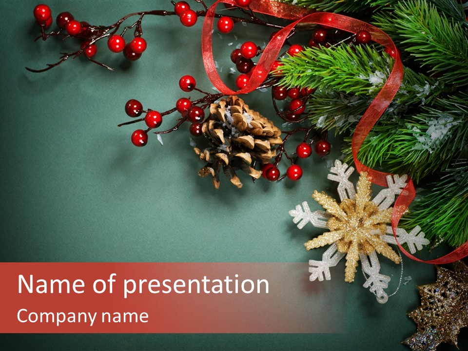 Christmas Vintage Border PowerPoint Template