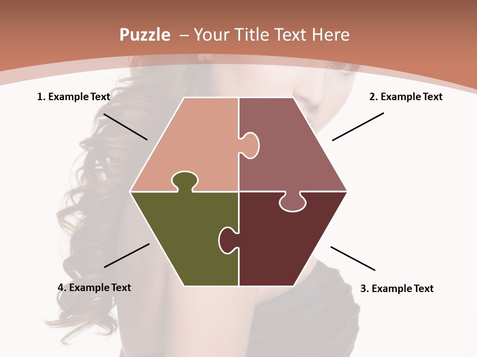 Woman Looking Up Profile PowerPoint Template