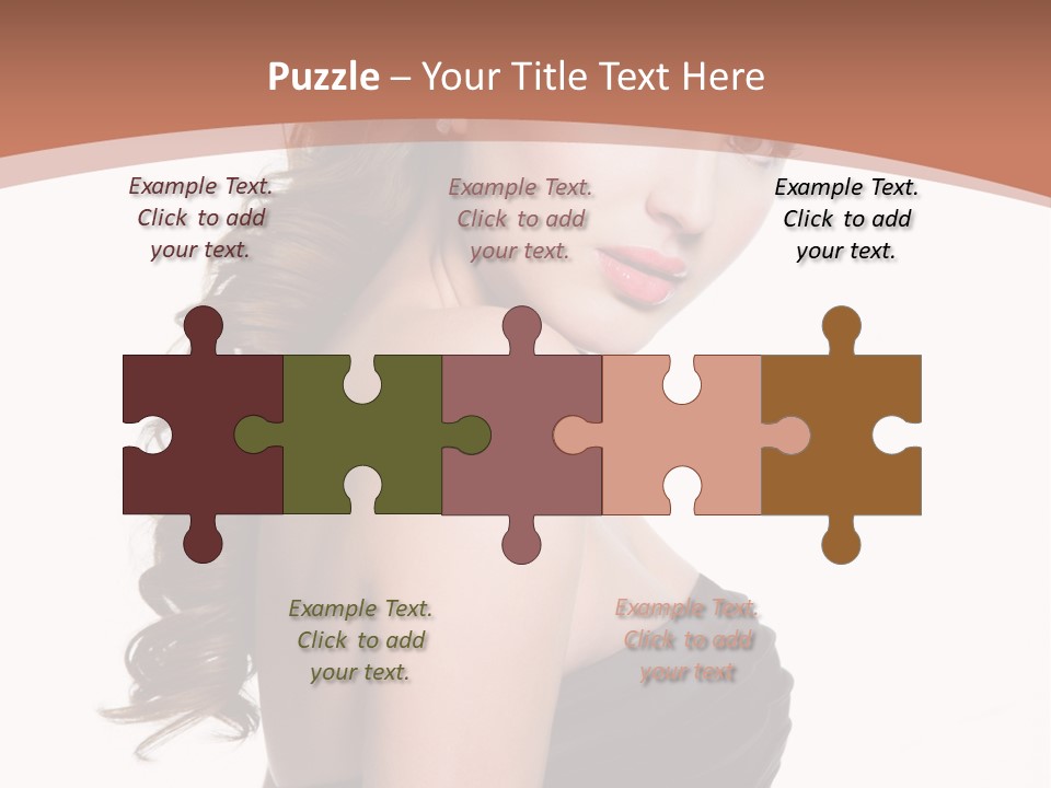 Woman Looking Up Profile PowerPoint Template