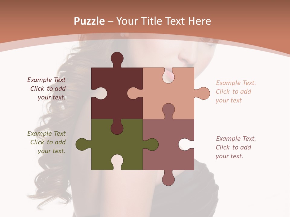 Woman Looking Up Profile PowerPoint Template