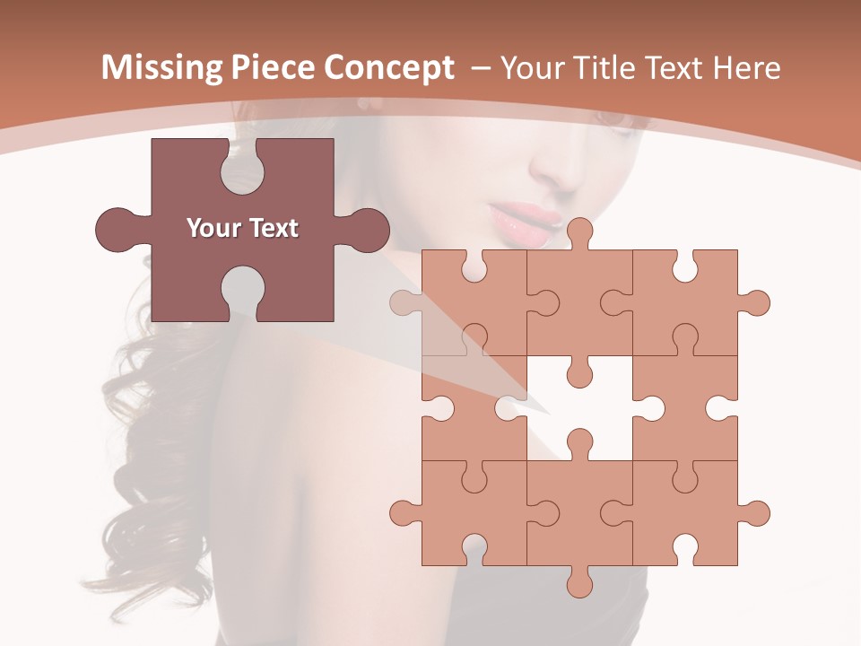 Woman Looking Up Profile PowerPoint Template