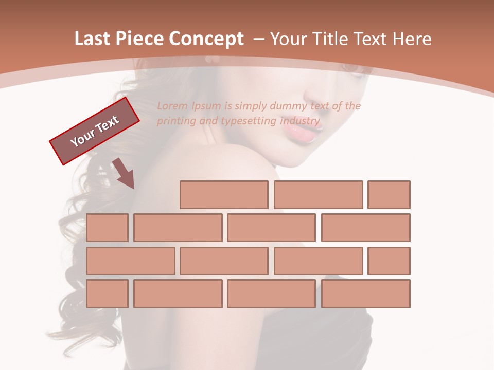 Woman Looking Up Profile PowerPoint Template