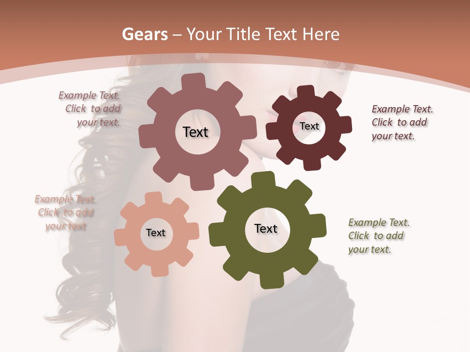 Woman Looking Up Profile PowerPoint Template