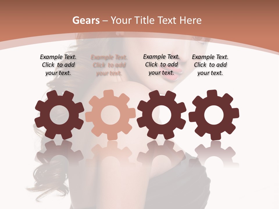 Woman Looking Up Profile PowerPoint Template