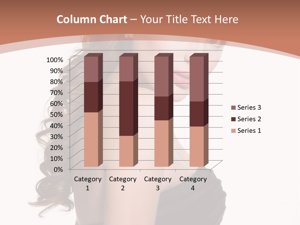 Woman Looking Up Profile PowerPoint Template
