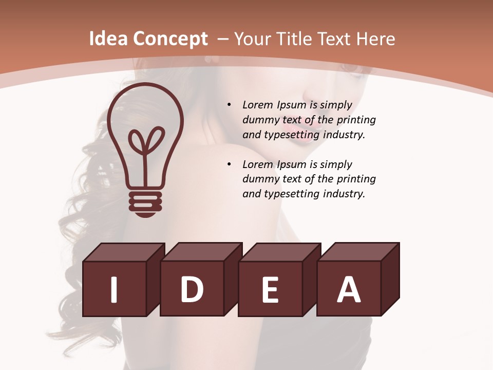 Woman Looking Up Profile PowerPoint Template