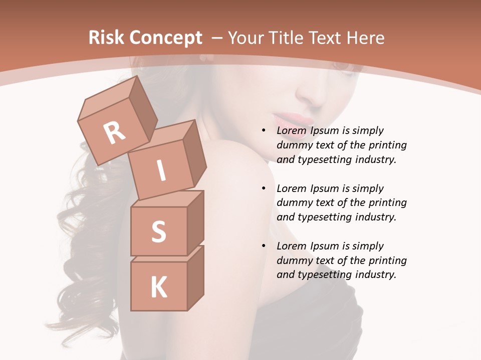 Woman Looking Up Profile PowerPoint Template