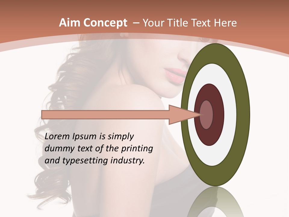 Woman Looking Up Profile PowerPoint Template