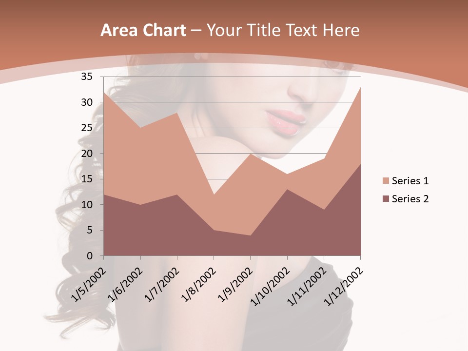 Woman Looking Up Profile PowerPoint Template