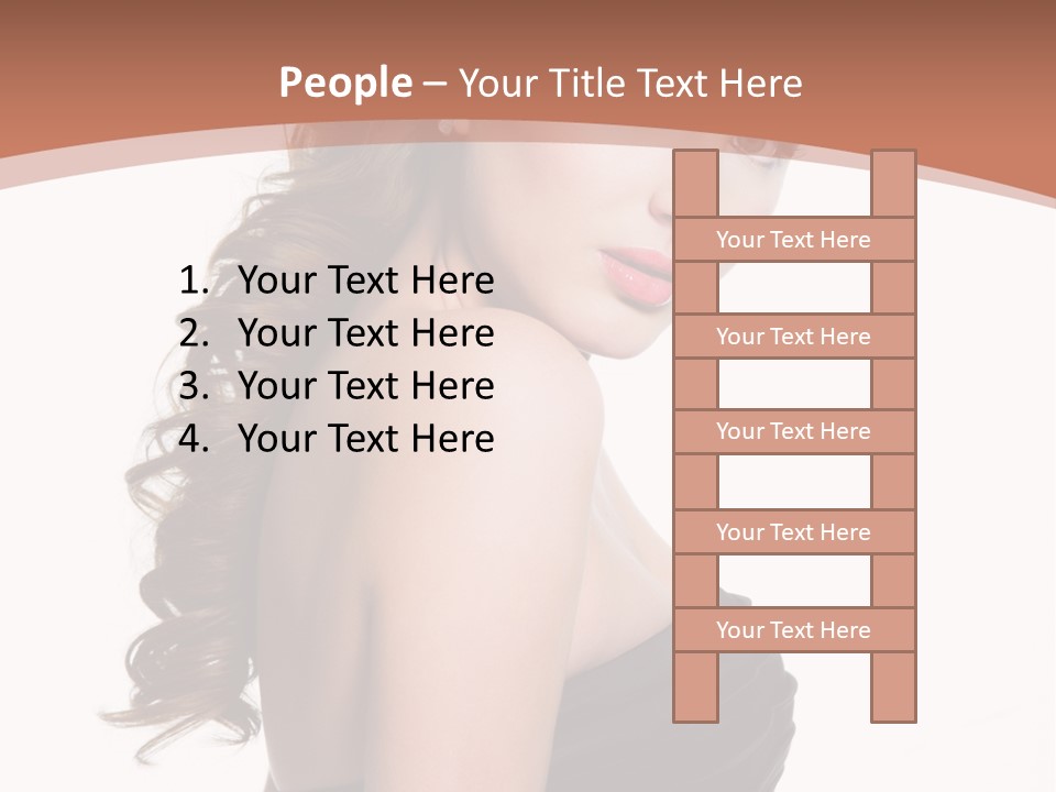 Woman Looking Up Profile PowerPoint Template