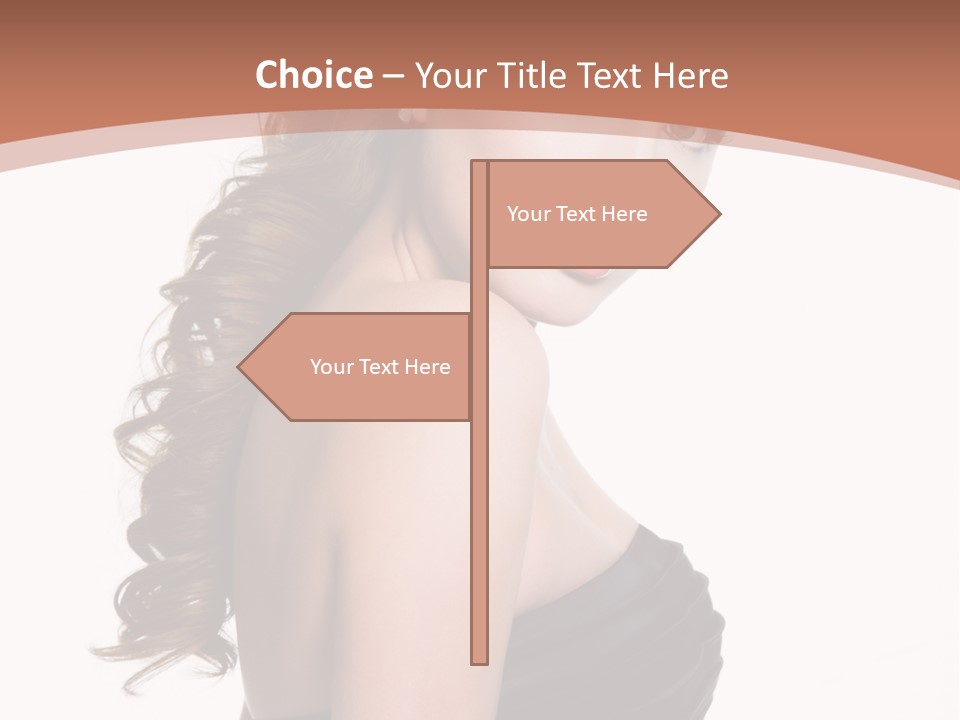 Woman Looking Up Profile PowerPoint Template