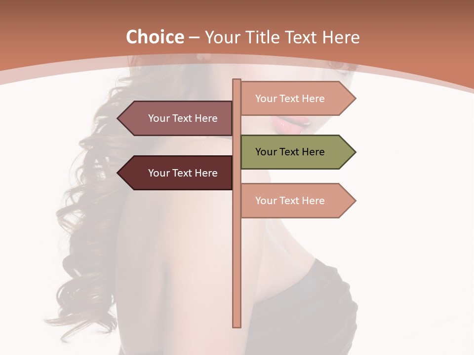 Woman Looking Up Profile PowerPoint Template