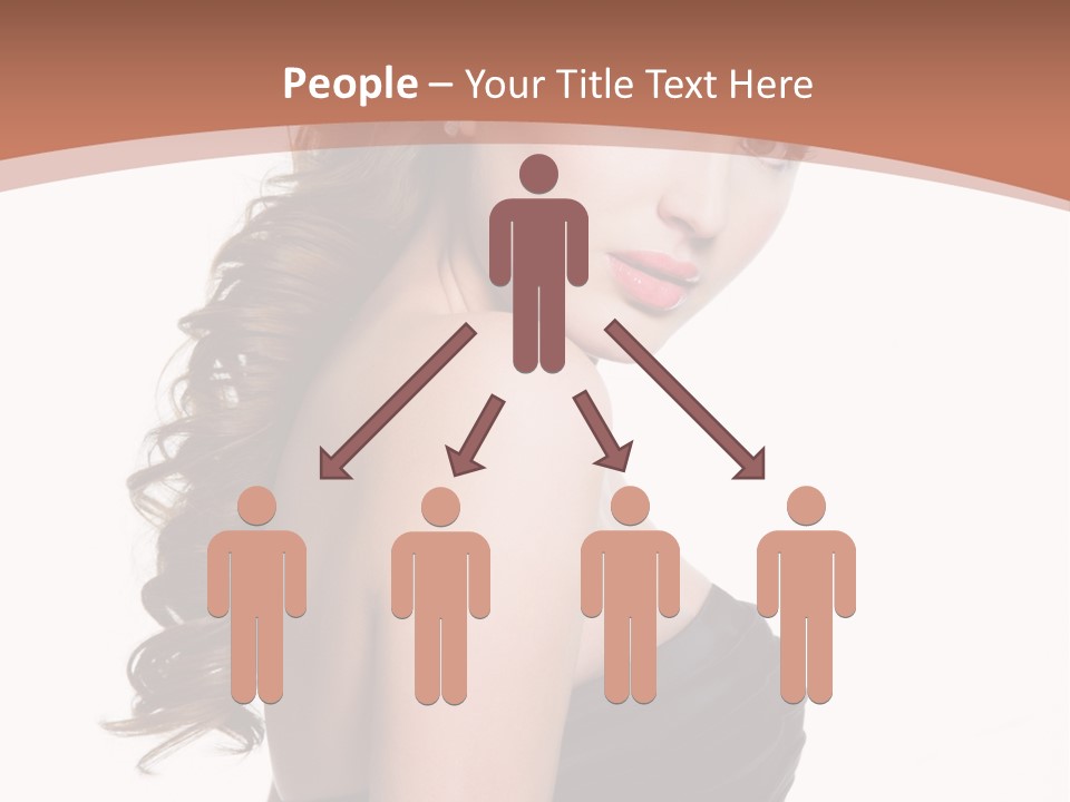 Woman Looking Up Profile PowerPoint Template