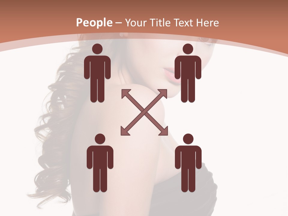 Woman Looking Up Profile PowerPoint Template