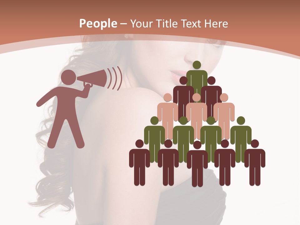 Woman Looking Up Profile PowerPoint Template