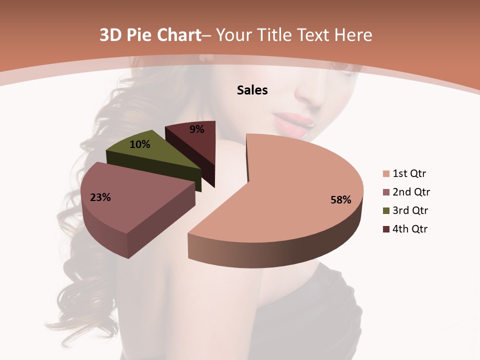 Woman Looking Up Profile PowerPoint Template
