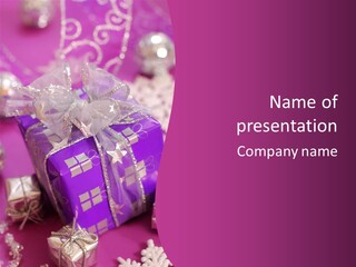 Paper Xmas Purple PowerPoint Template