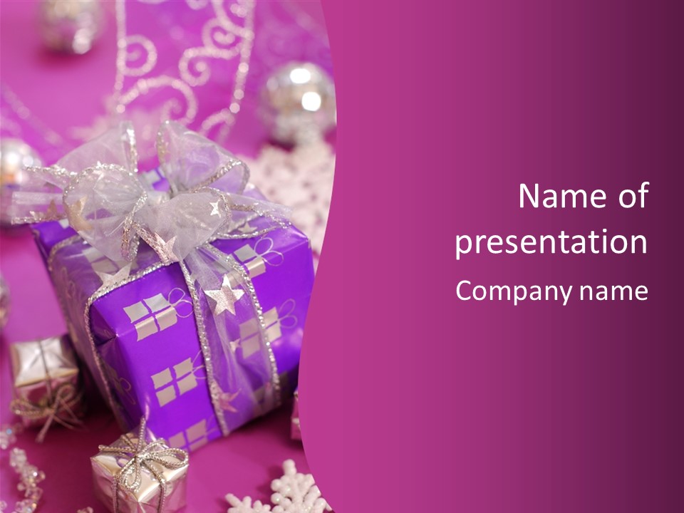 Paper Xmas Purple PowerPoint Template