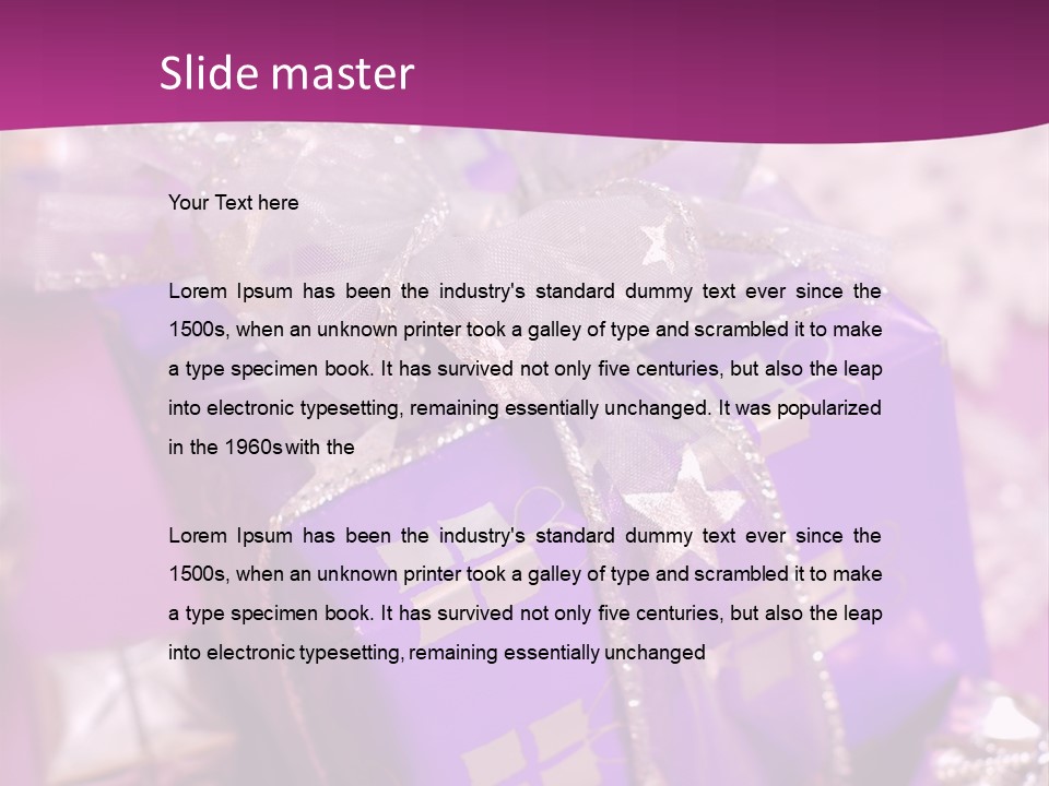 Paper Xmas Purple PowerPoint Template