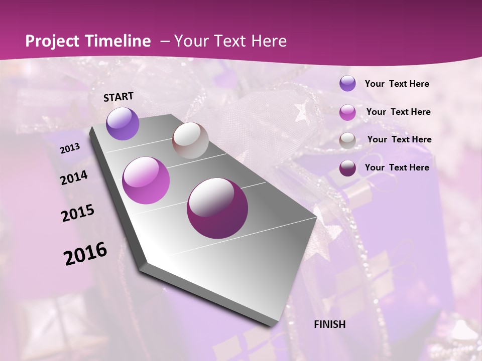 Paper Xmas Purple PowerPoint Template