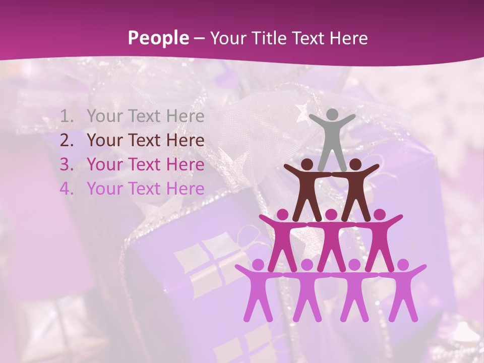 Paper Xmas Purple PowerPoint Template