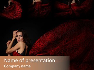 Woman In Red Dress PowerPoint Template