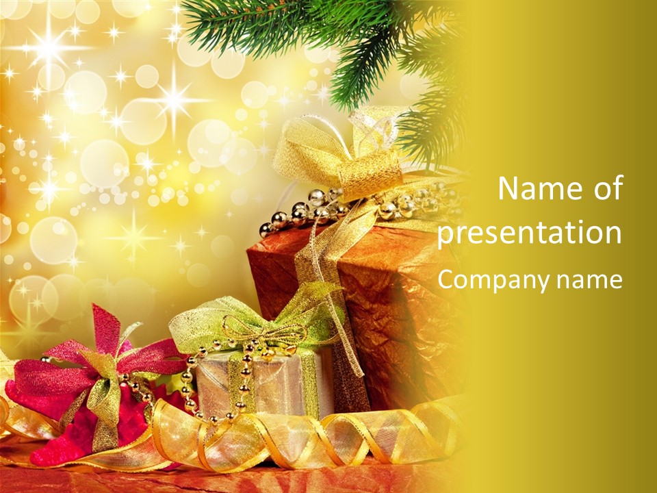 Christmas Presents Background PowerPoint Template