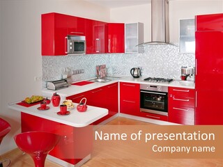 Red Kitchen PowerPoint Template