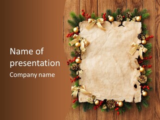 Paper Christmas Decorations PowerPoint Template