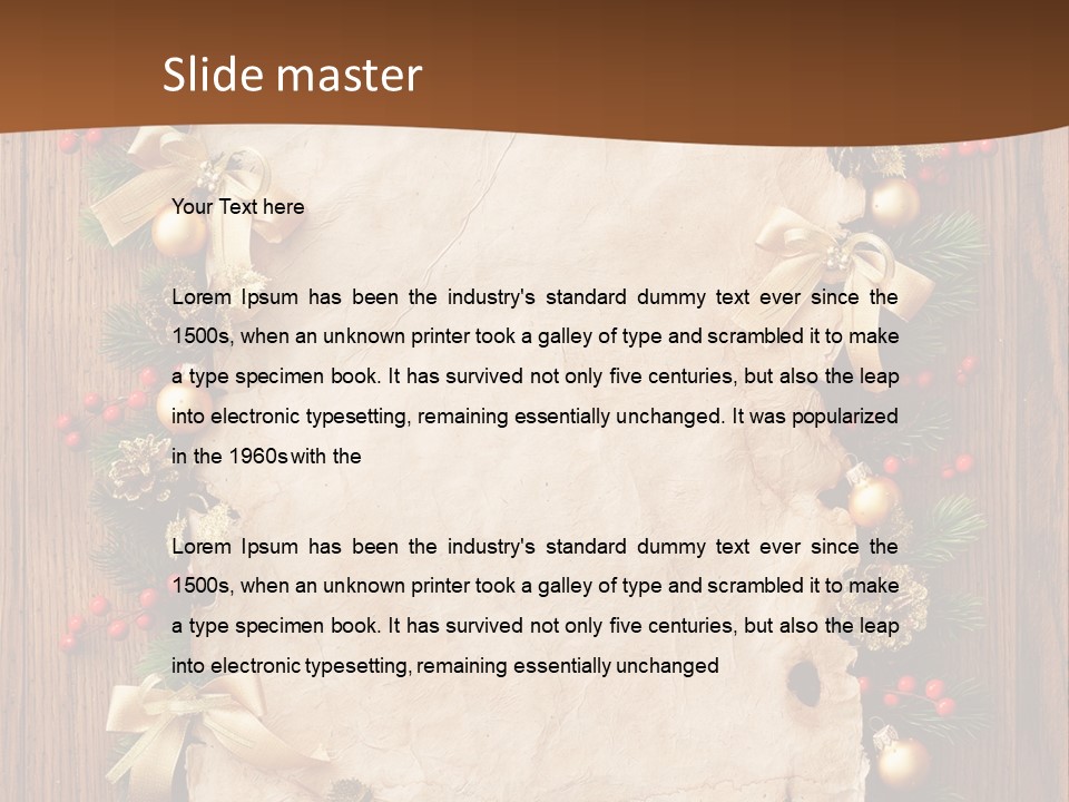 Paper Christmas Decorations PowerPoint Template