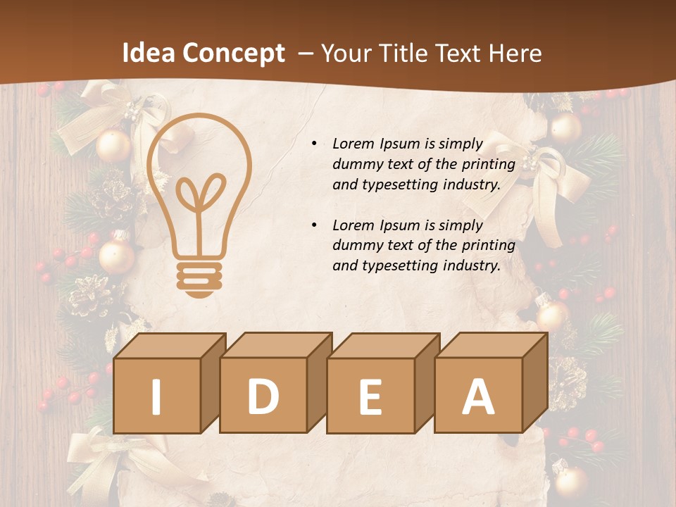 Paper Christmas Decorations PowerPoint Template