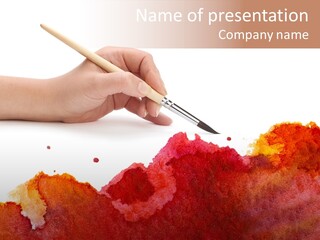 Hand With Brush PowerPoint Template