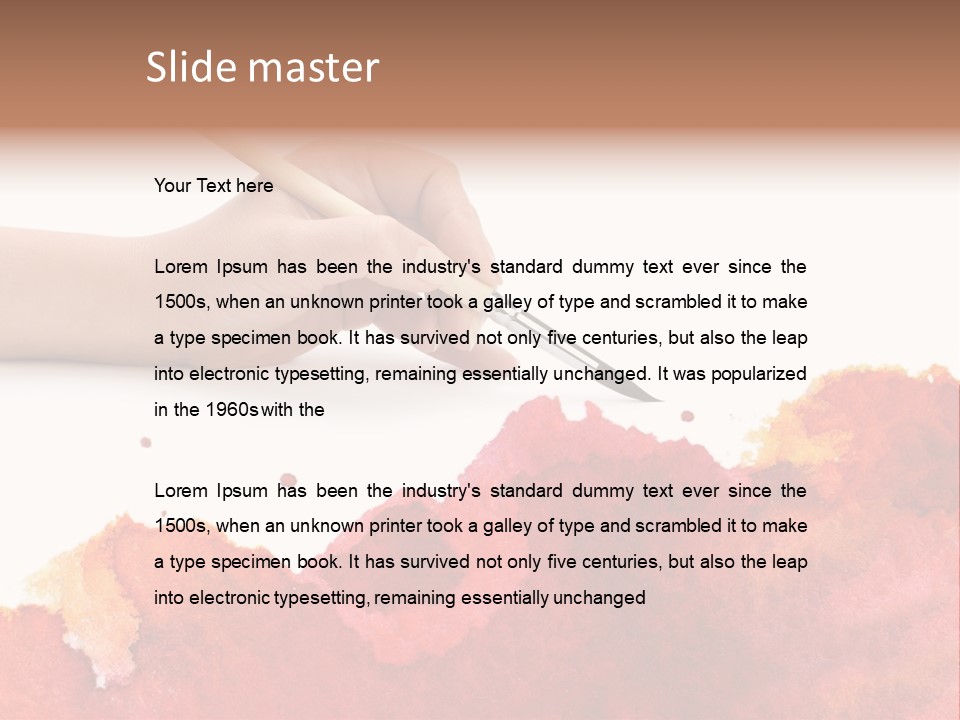 Hand With Brush PowerPoint Template