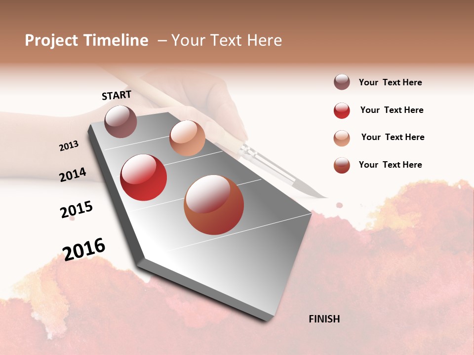 Hand With Brush PowerPoint Template