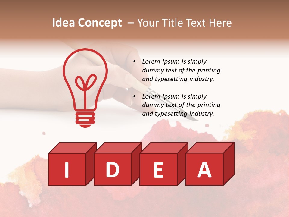 Hand With Brush PowerPoint Template