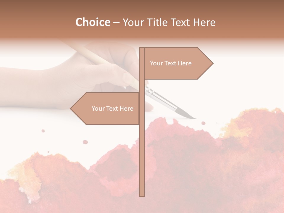 Hand With Brush PowerPoint Template