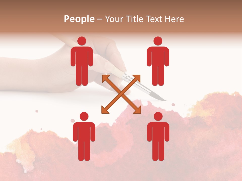 Hand With Brush PowerPoint Template